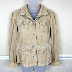 VTG Aeropostale Womens Medium Corduroy Jacket Tan Y2k Career 90's